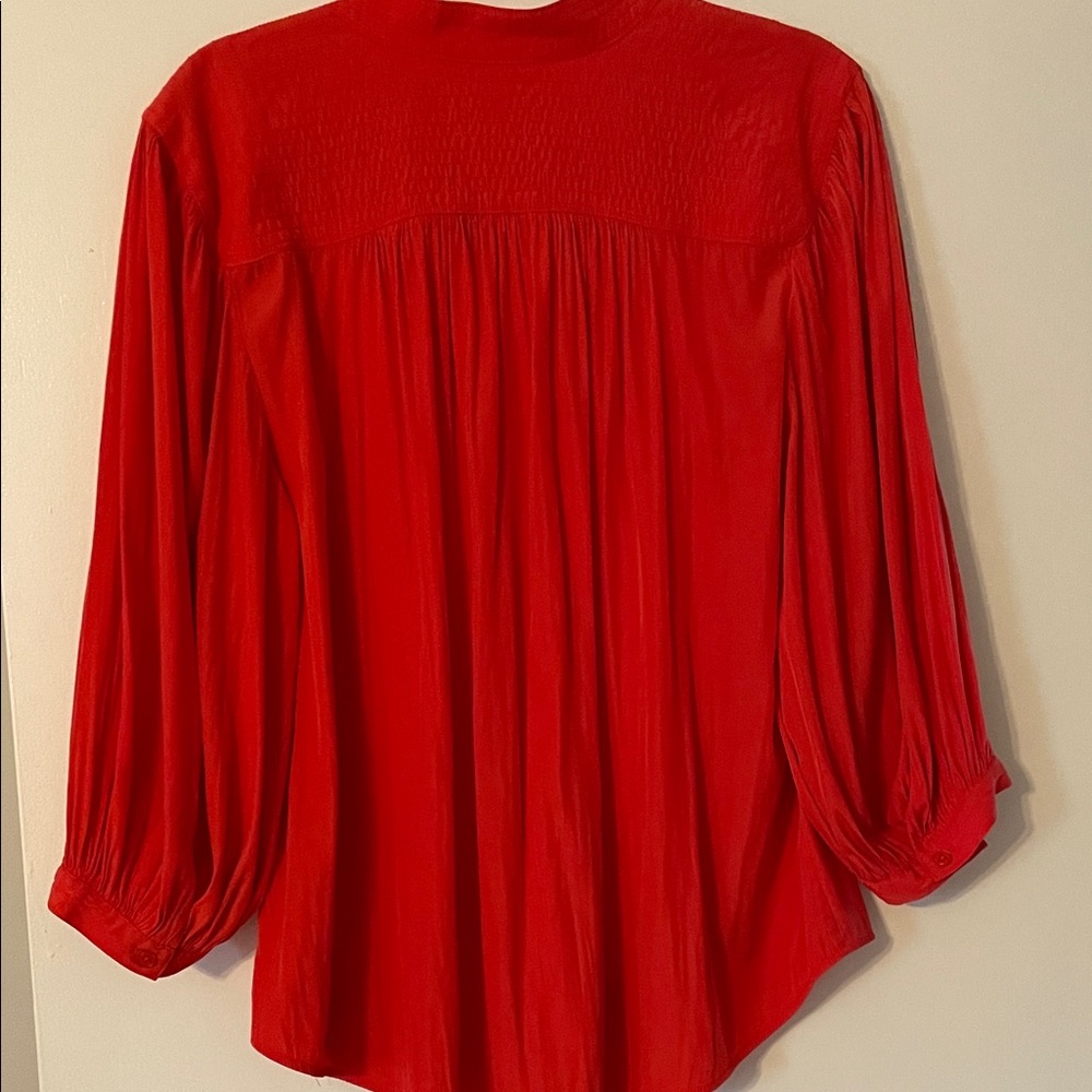 Chico's Vibrant Red Blouse Size 3 - Picture 5 of 5